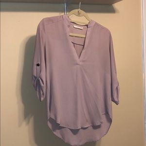 Lavender v-neck blouse